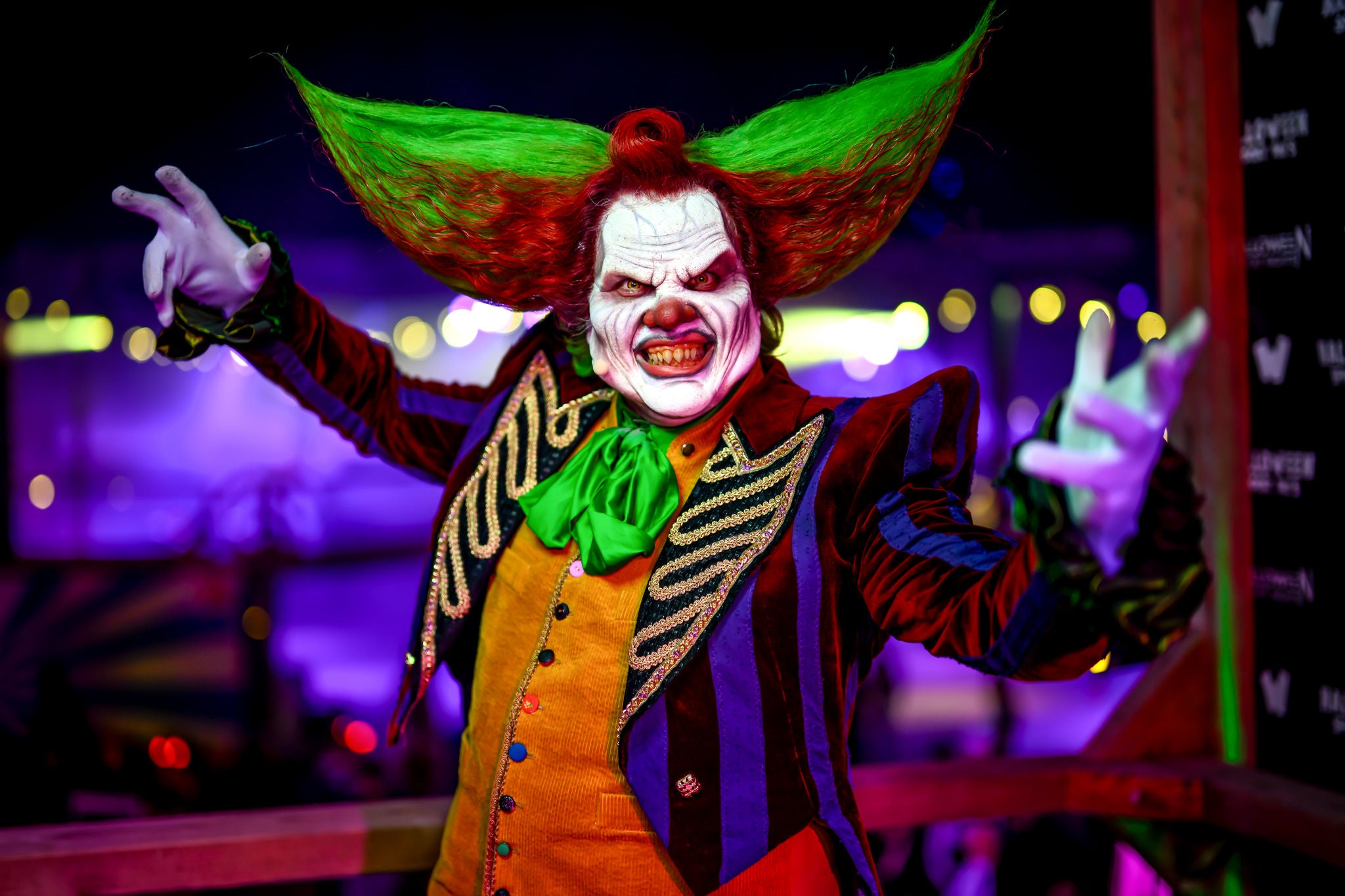 Eddie de Clown tijdens Halloween Fright Nights in Walibi